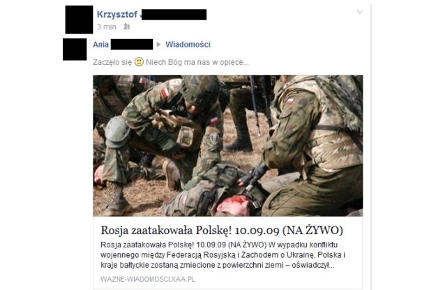 Inwazja Rosji na Polskę to kolejny facebookowy przekręt