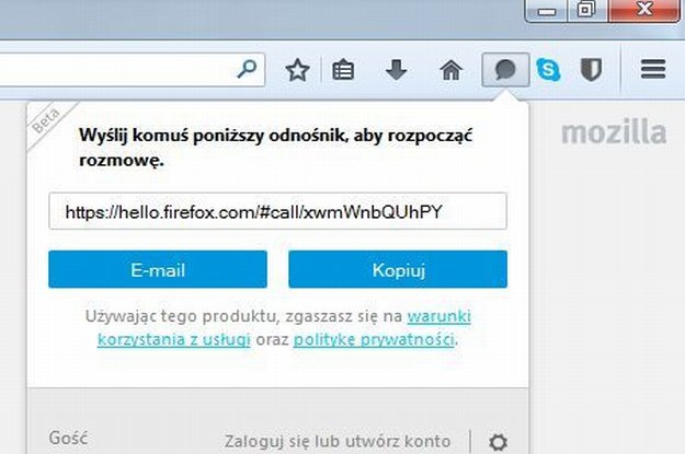 Firefox Hello - zadzwoń ze swojej przeglądarki