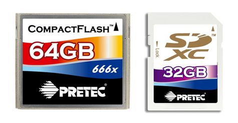 Pretec SDXC i Compact Flash 666x