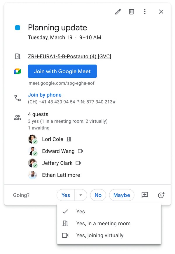 Kalendarz Google - spotkanie wirtualne