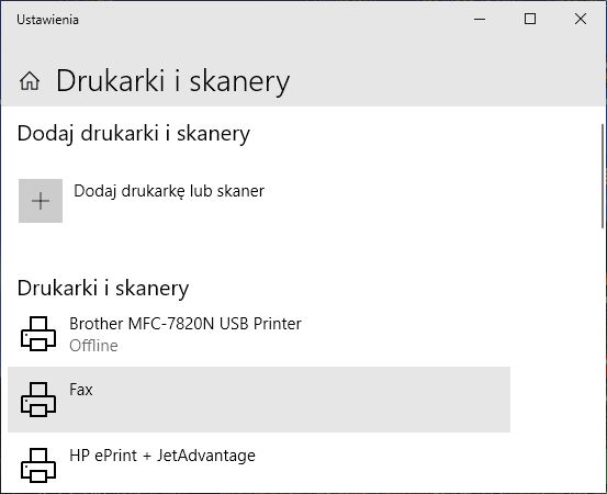 Windows 10 - konfiguracja - Drukarki i skanery