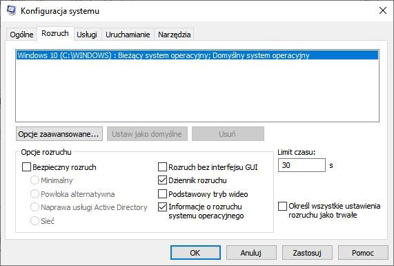 Windows 10 - start systemu