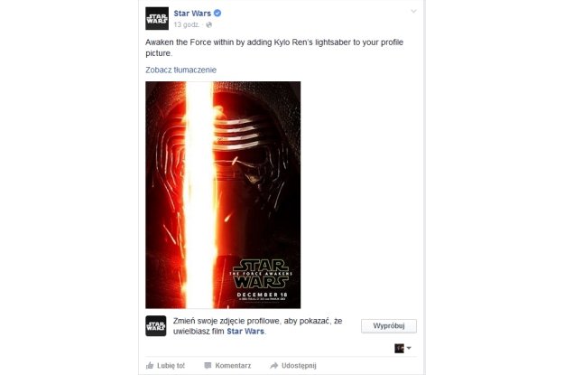 Facebook wyróżnił fanów Gwiezdnych Wojen