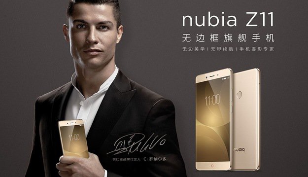 Christiano Ronaldo reklamuje ZTE Nubia Z11