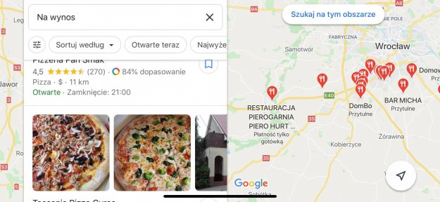 Google Maps ułatwi zamawianie jedzenia podczas kwarantanny